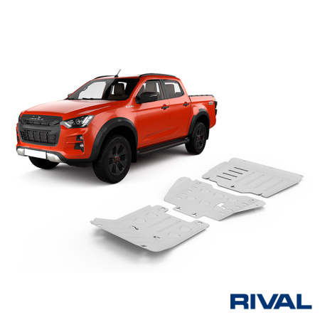 Juego de protecciones (cárter, caja de cambios, columna de timón) Isuzu D-Max 2021-2023; 2023-; 1,9 l. / diesel; 3 l. / diesel